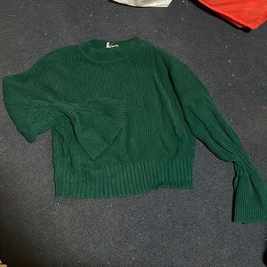 MOTH brand. Dark Green cute sweater. Arms flailing cute look